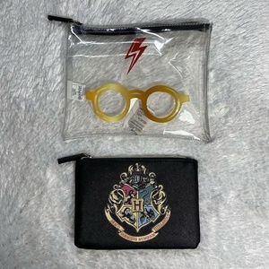 HARRY POTTER Hogwarts Pencil Case Zippered Wristlet Pouch Clutch Set of 2